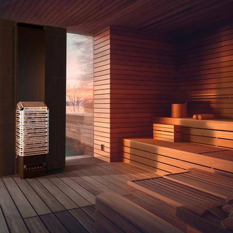 Saunum Air 7 - 6.4kW Stainless Steel Sauna Heater with Integrated Climate Equalizer
