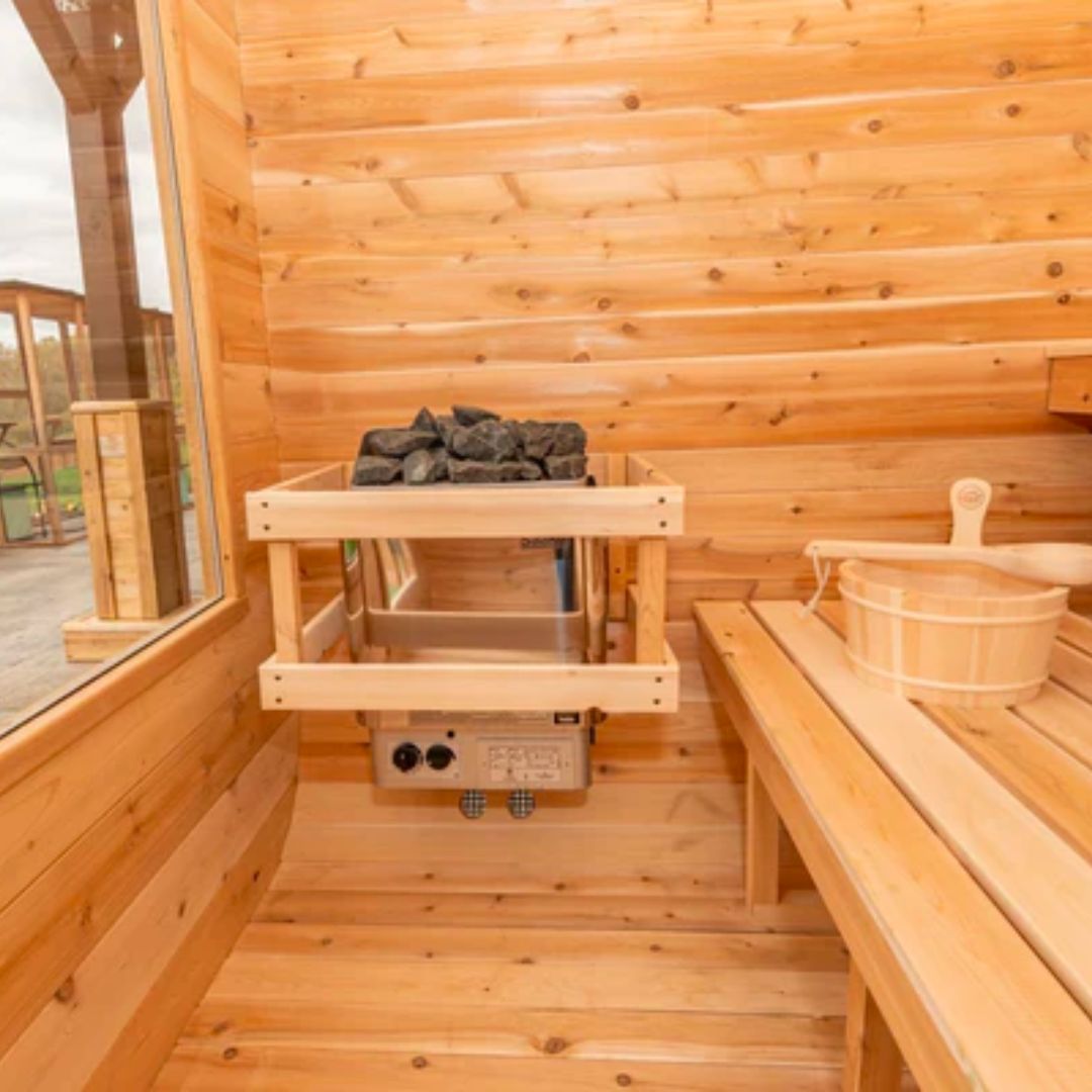 Dundalk LeisureCraft Luna 4-Person Barrel Sauna | Canadian Timber Collection (CTC22LU)
