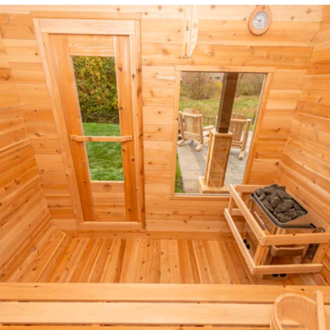 Dundalk LeisureCraft Luna 4-Person Barrel Sauna | Canadian Timber Collection (CTC22LU)