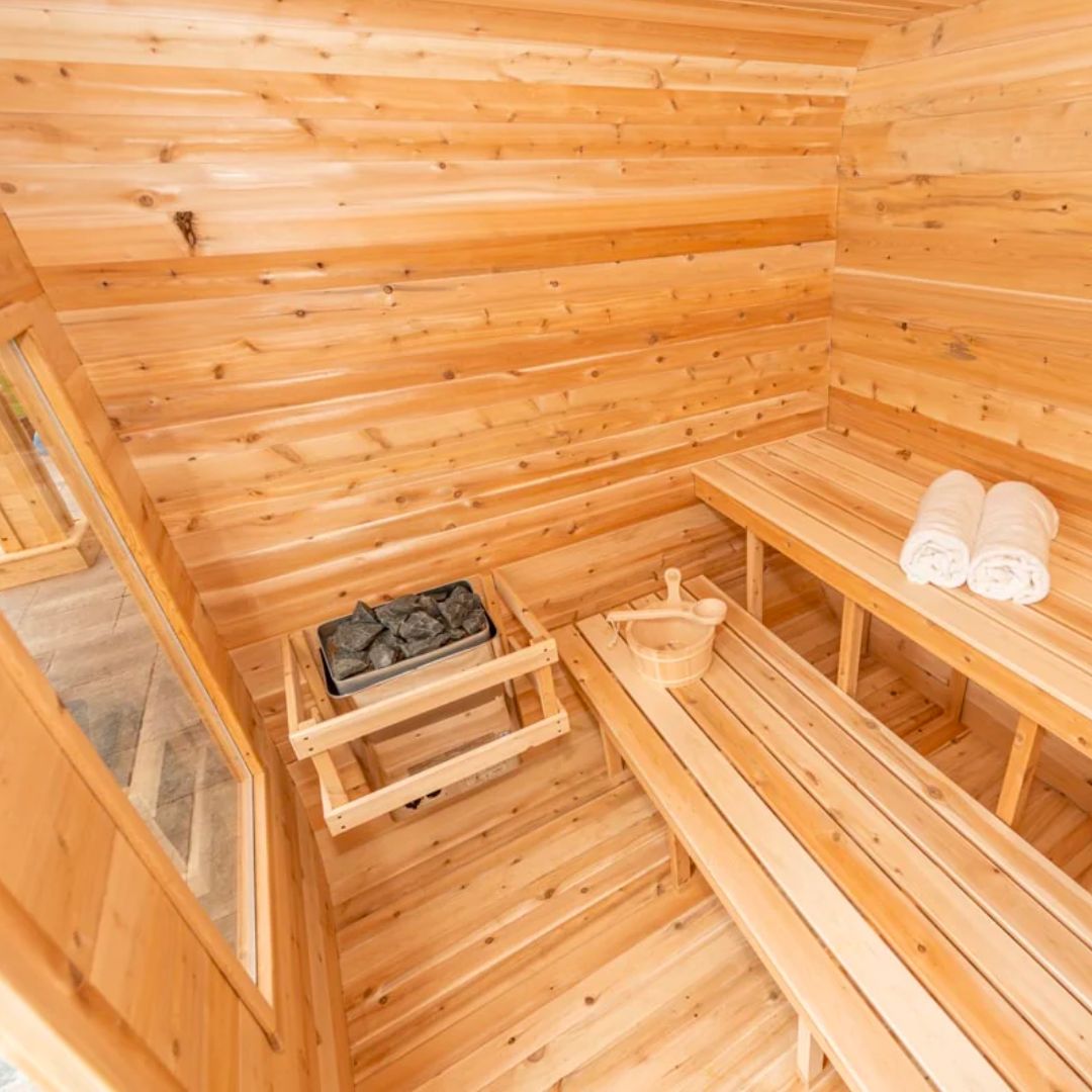 Dundalk LeisureCraft Luna 4-Person Barrel Sauna | Canadian Timber Collection (CTC22LU)