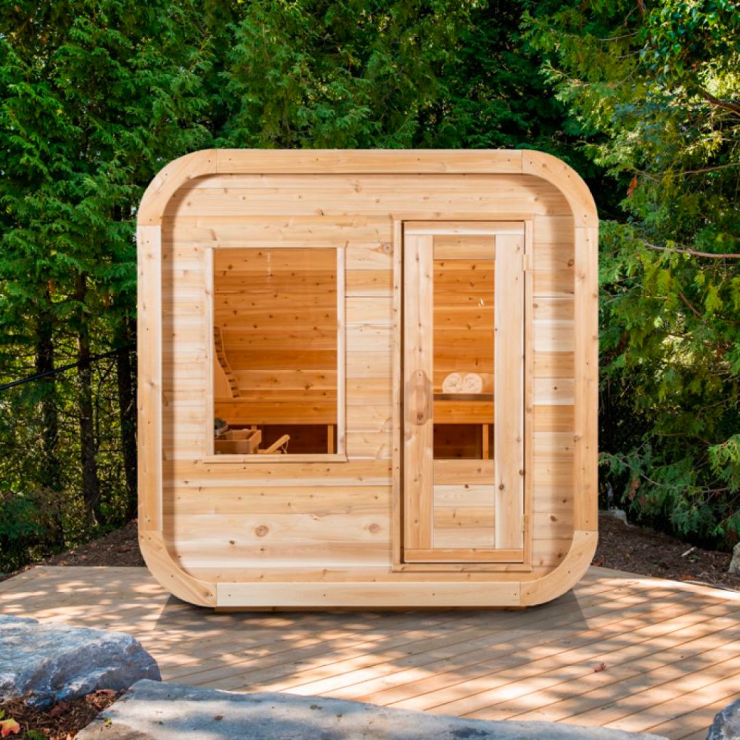 Dundalk LeisureCraft Luna 4-Person Barrel Sauna | Canadian Timber Collection (CTC22LU)