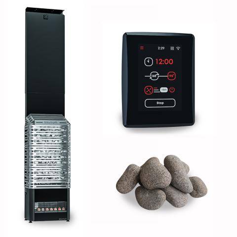 Saunum Air 7 Complete Sauna System - 6.4kW Stainless Steel Heater with Smart Controls & Stones