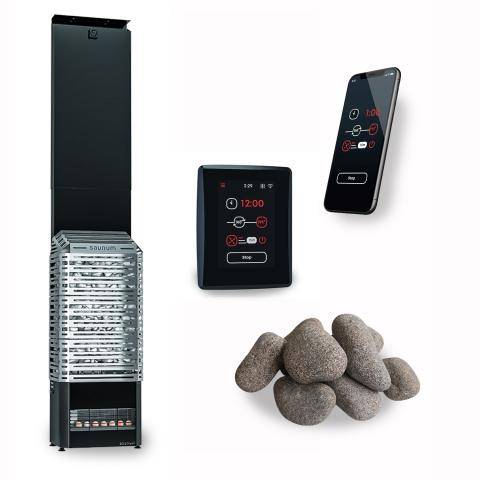 Saunum Air 10 Complete Sauna System - 9.6kW Stainless Steel Heater with Smart Controls & Stones