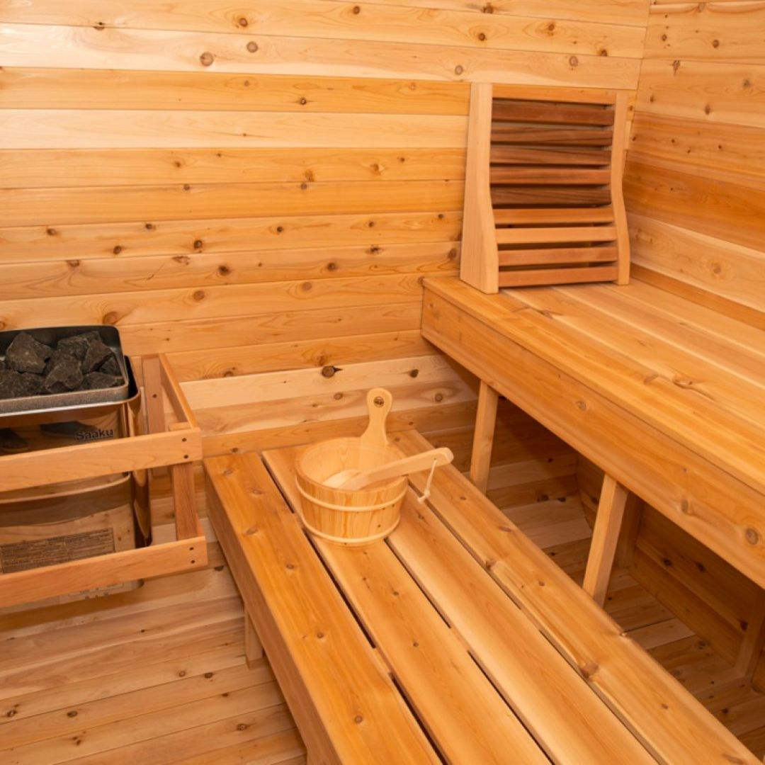 Dundalk LeisureCraft Luna 4-Person Barrel Sauna | Canadian Timber Collection (CTC22LU)