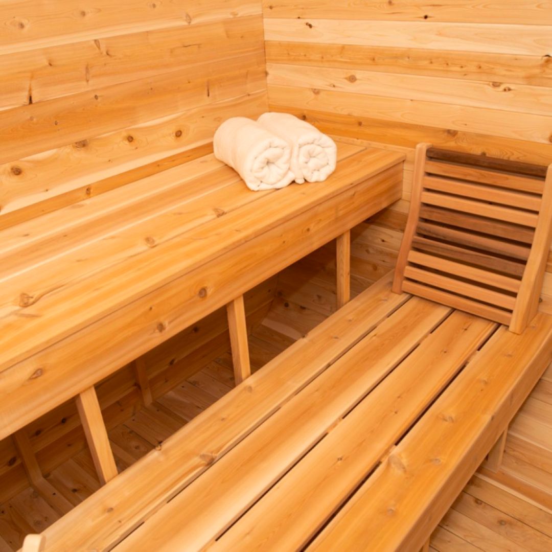Dundalk LeisureCraft Luna 4-Person Barrel Sauna | Canadian Timber Collection (CTC22LU)