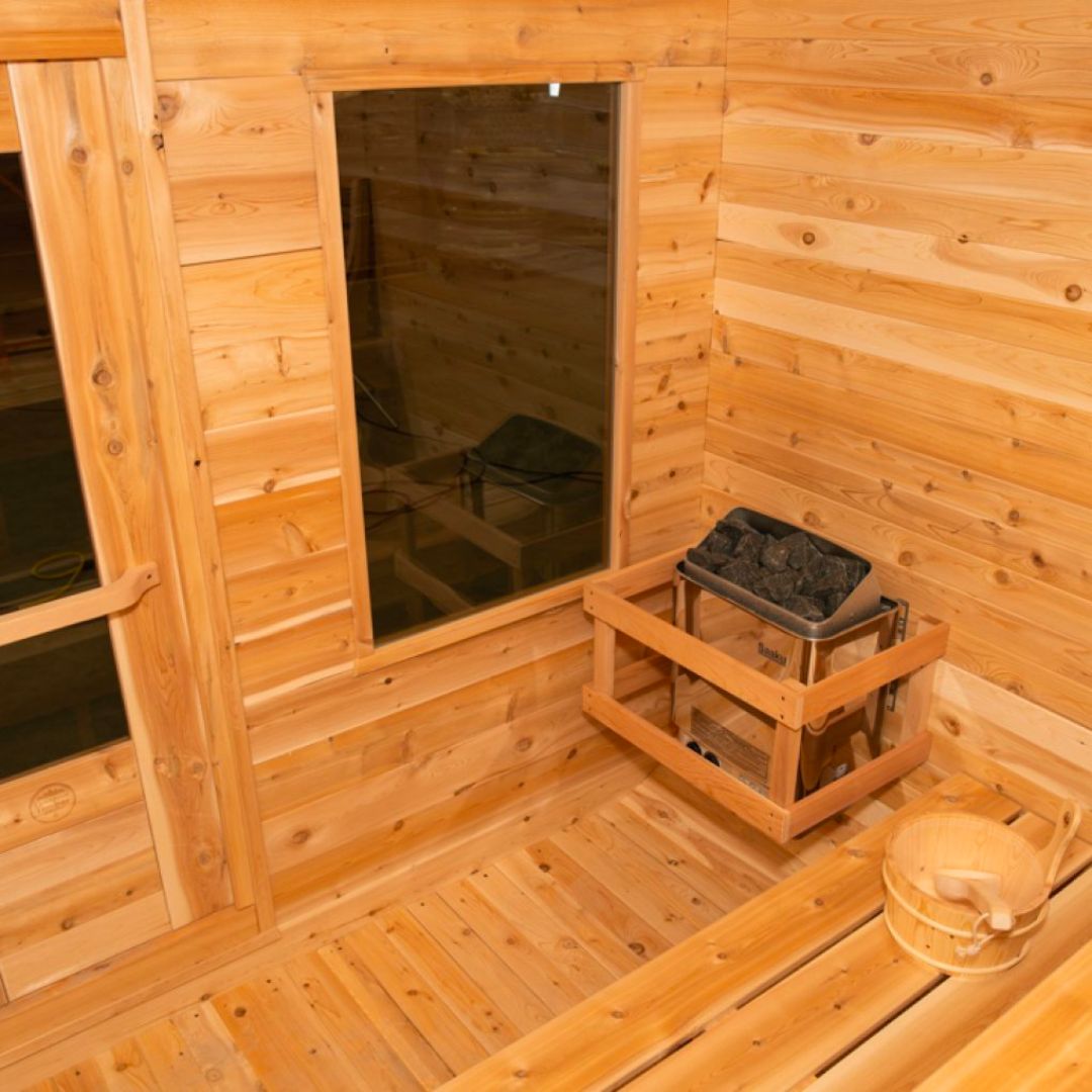 Dundalk LeisureCraft Luna 4-Person Barrel Sauna | Canadian Timber Collection (CTC22LU)