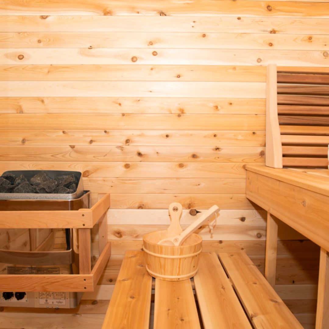 Dundalk LeisureCraft Luna 4-Person Barrel Sauna | Canadian Timber Collection (CTC22LU)