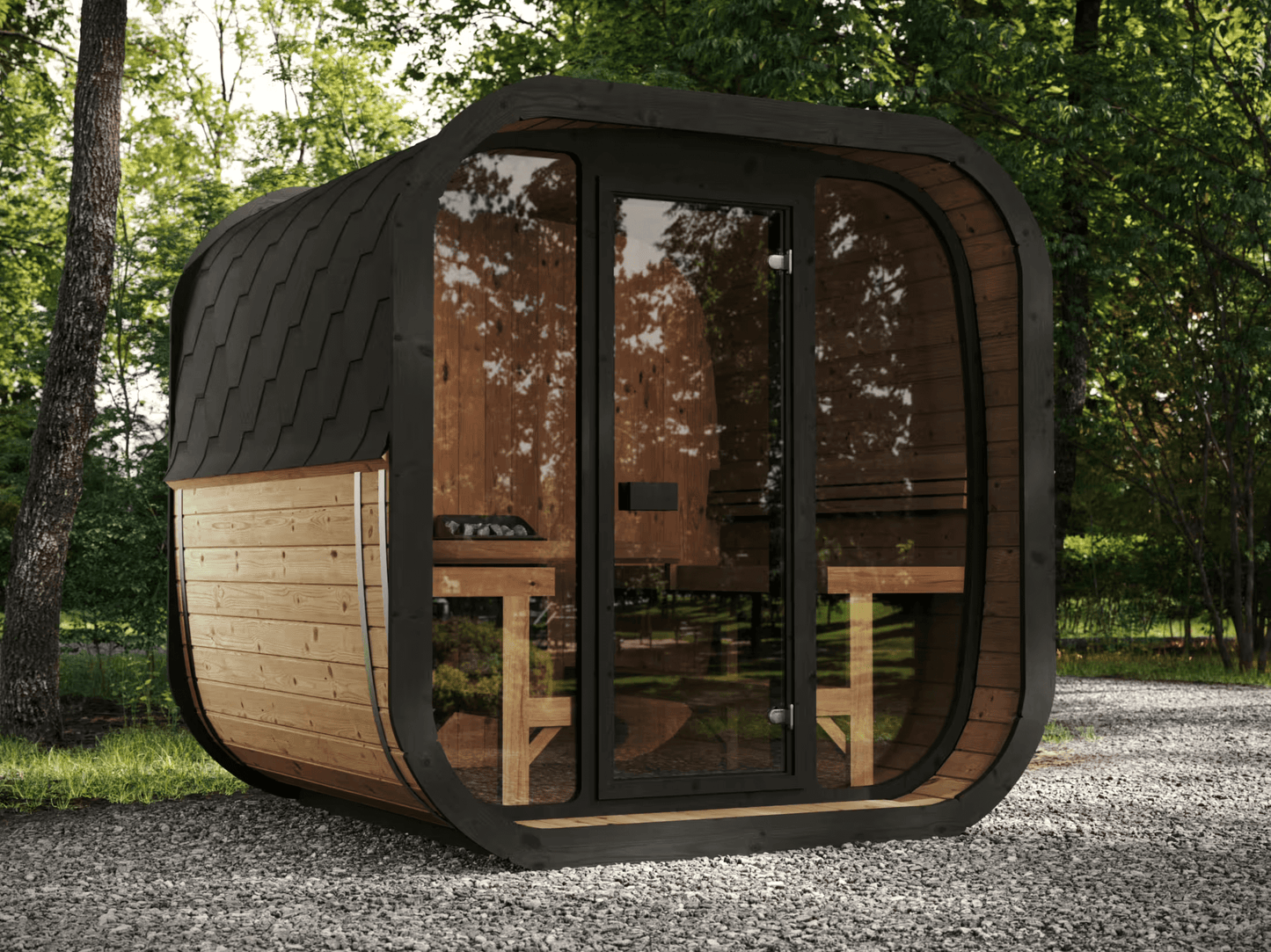 SaunaLife CUBE Series CL7G | 6 Person Outdoor Traditional Sauna