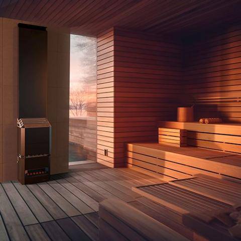 Saunum Air 10 - 9.6kW Nordic Black Sauna Heater with Integrated Climate Equalizer