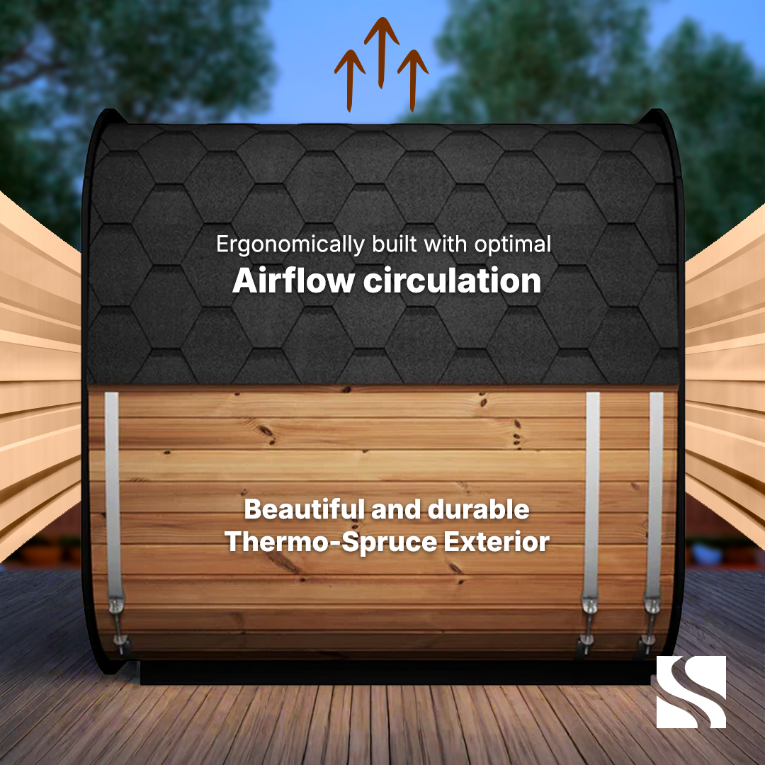 SaunaLife CUBE Series CL7G | 6 Person Outdoor Traditional Sauna