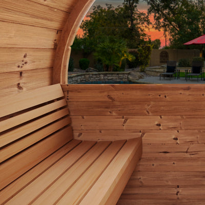 SaunaLife ERGO Series E7W | 4 Person Outdoor Barrel Sauna with Window
