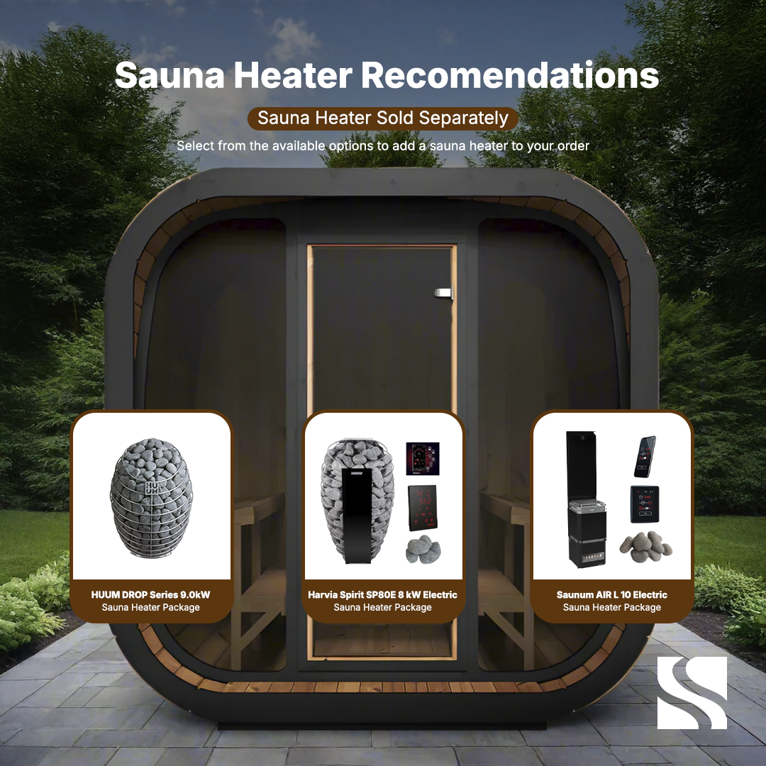 SaunaLife CUBE Series CL7G | 6 Person Outdoor Traditional Sauna