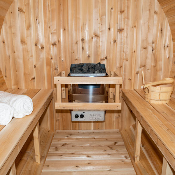 Dundalk LeisureCraft Serenity 4-Person Barrel Sauna | Canadian Timber Collection (CTC2245W)
