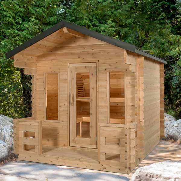 Dundalk LeisureCraft Georgian Cabin 6-Person Sauna with Porch | Canadian Timber Collection (CTC88PW)