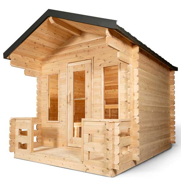 Dundalk LeisureCraft Georgian Cabin 6-Person Sauna with Porch | Canadian Timber Collection (CTC88PW)