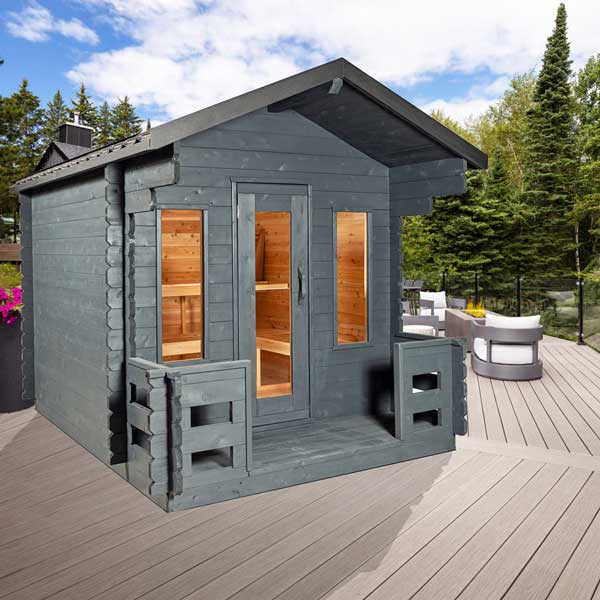 Dundalk LeisureCraft Georgian Cabin 6-Person Sauna with Porch | Canadian Timber Collection (CTC88PW)