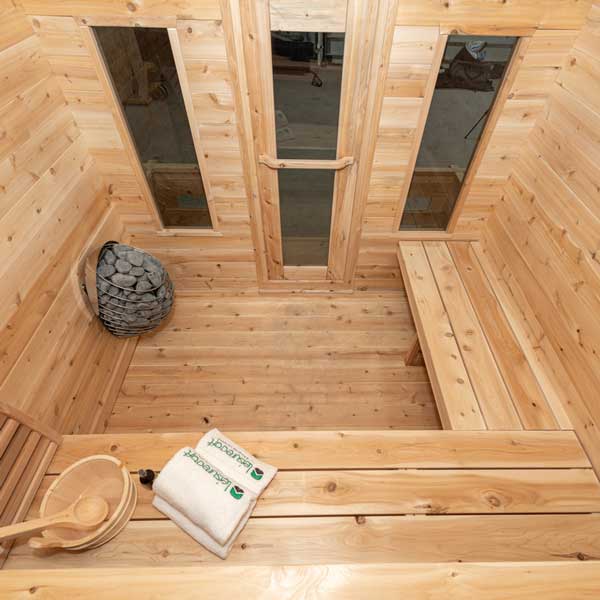 Dundalk LeisureCraft Georgian Cabin 6-Person Sauna with Porch | Canadian Timber Collection (CTC88PW)