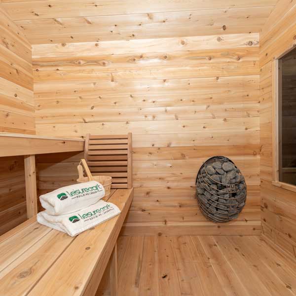 Dundalk LeisureCraft Georgian Cabin 6-Person Sauna with Porch | Canadian Timber Collection (CTC88PW)