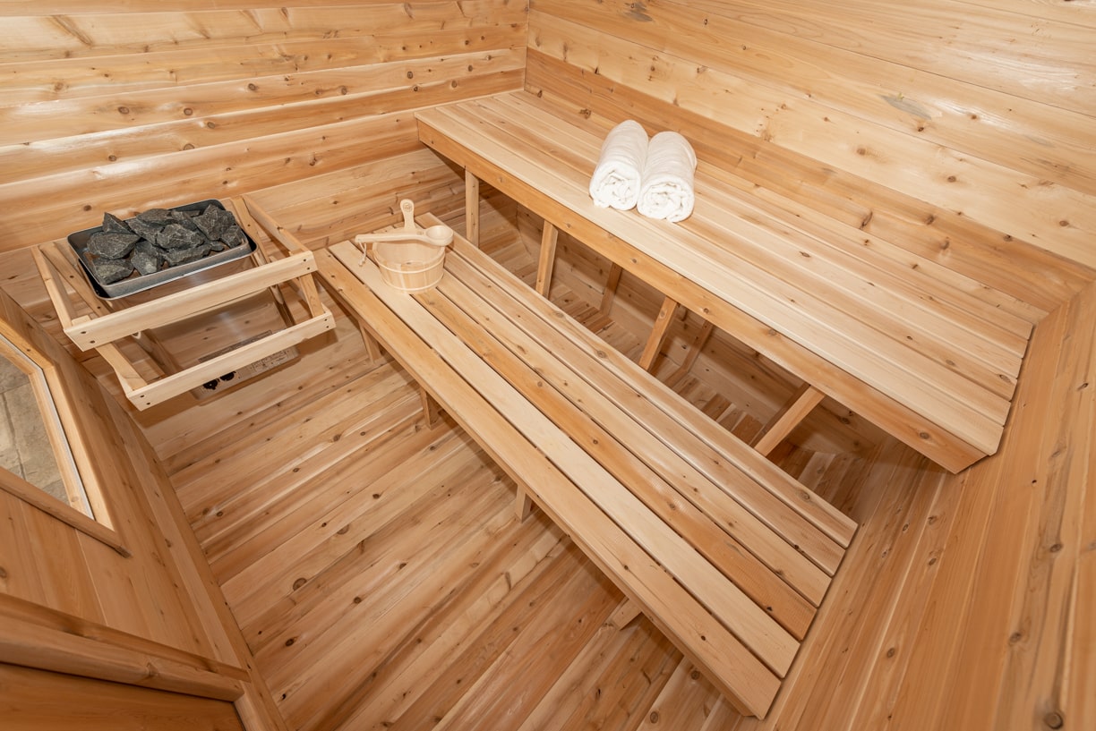 Dundalk LeisureCraft Luna 4-Person Barrel Sauna | Canadian Timber Collection (CTC22LU)
