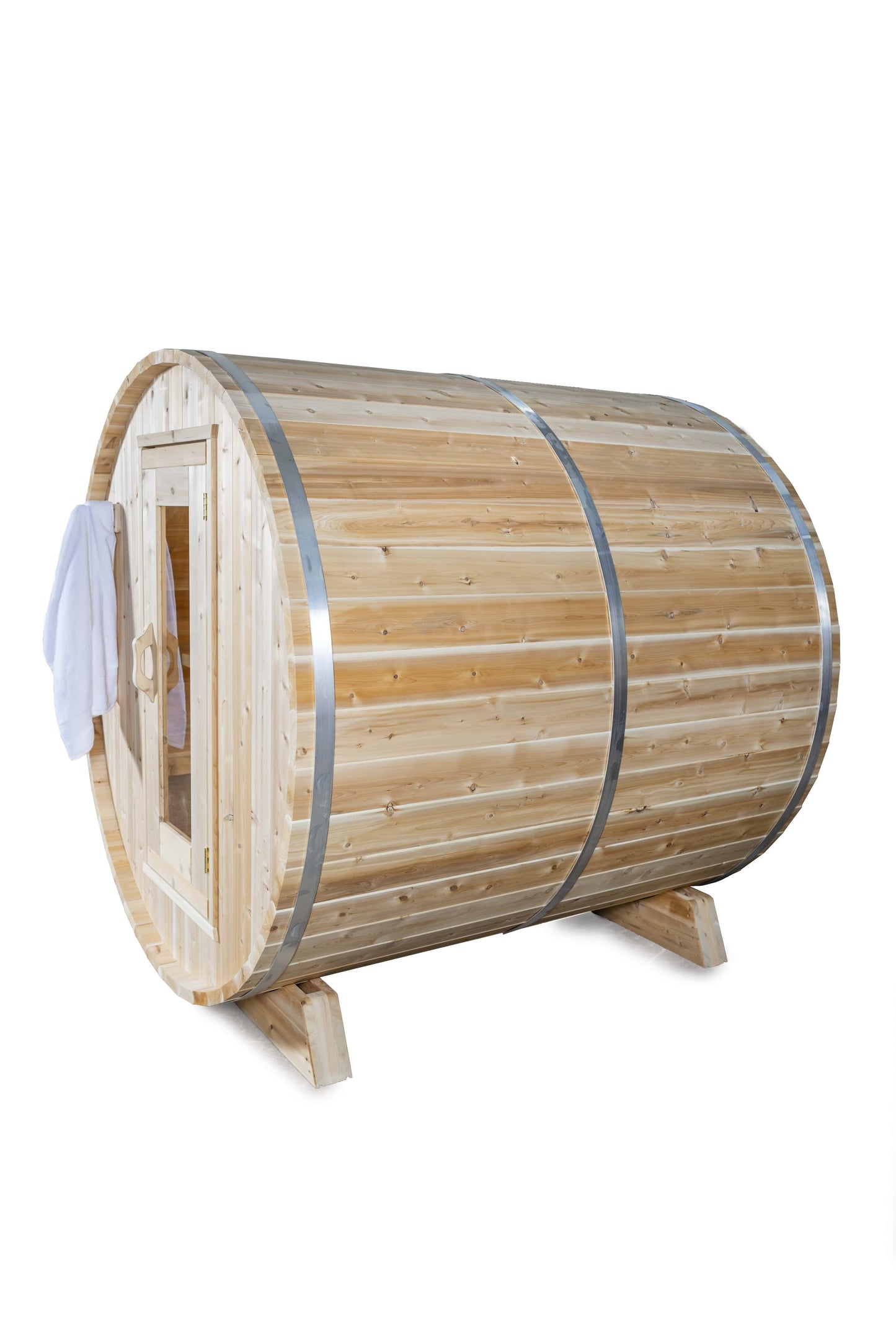 Dundalk LeisureCraft Harmony 4-Person Barrel Sauna | Canadian Timber Collection (CTC22W)
