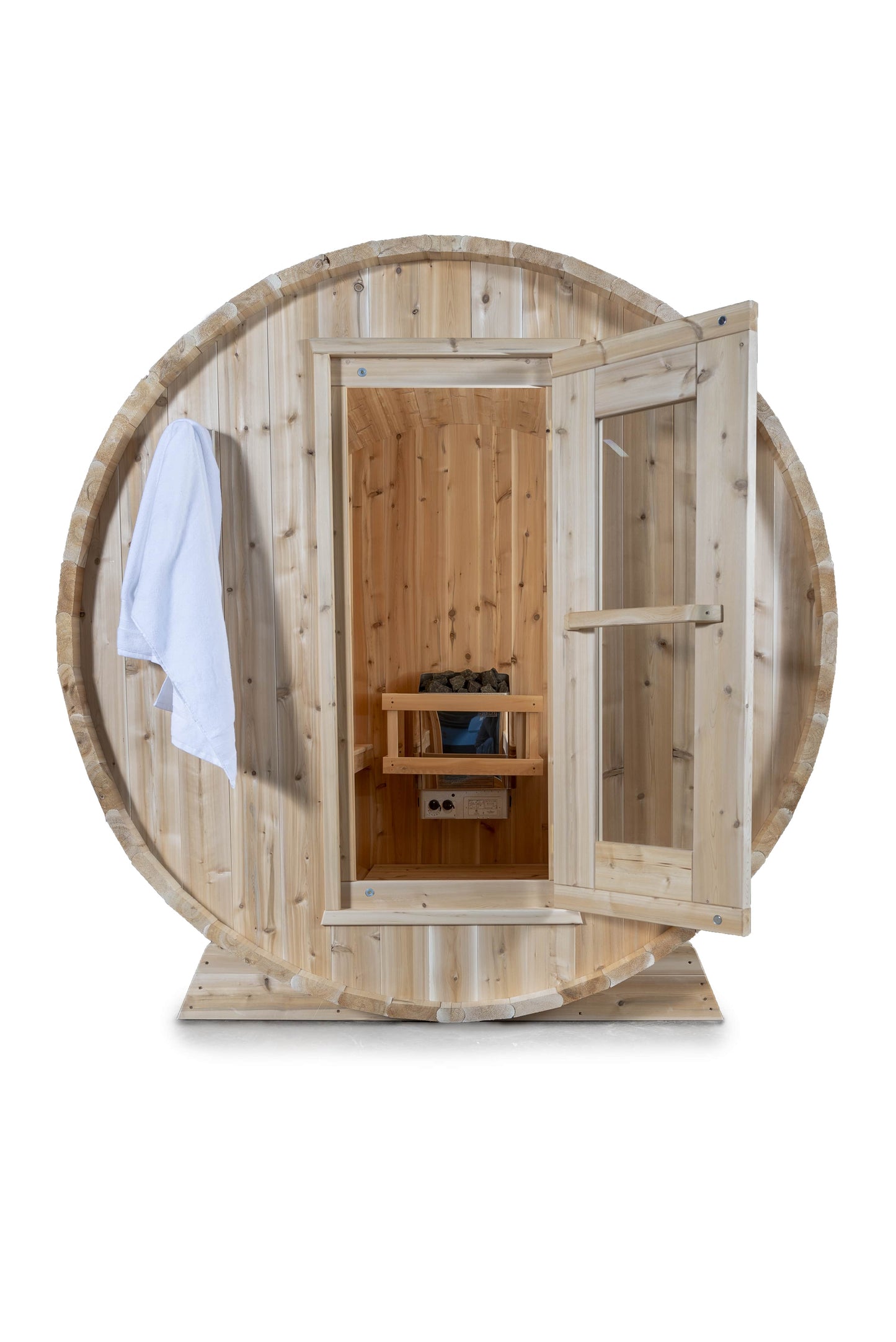 Dundalk LeisureCraft Harmony 4-Person Barrel Sauna | Canadian Timber Collection (CTC22W)
