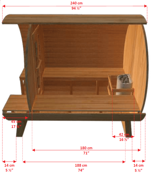 Dundalk LeisureCraft Serenity 4-Person Barrel Sauna | Canadian Timber Collection (CTC2245W)