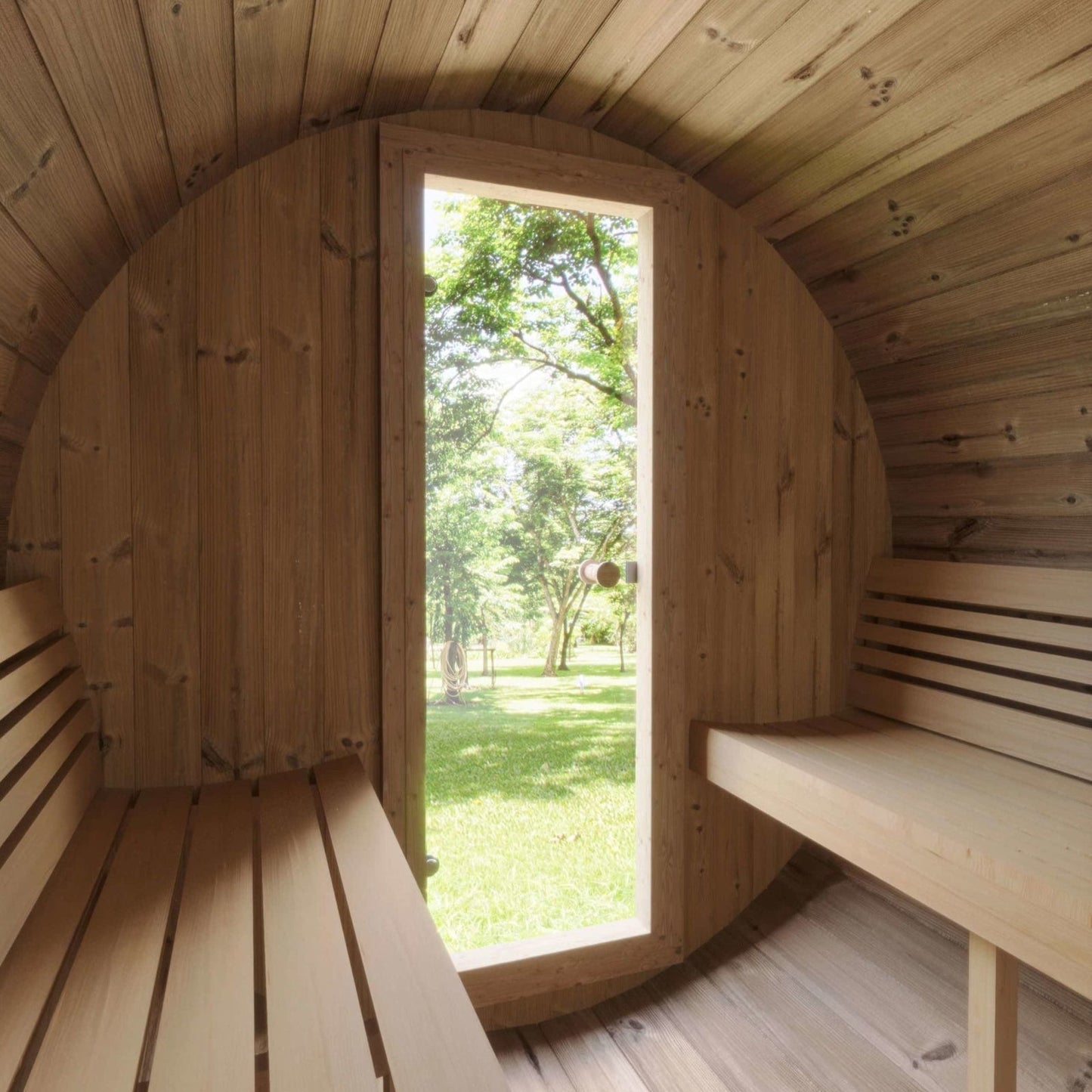 SaunaLife ERGO Series E6 | 3 Person Outdoor Barrel Sauna