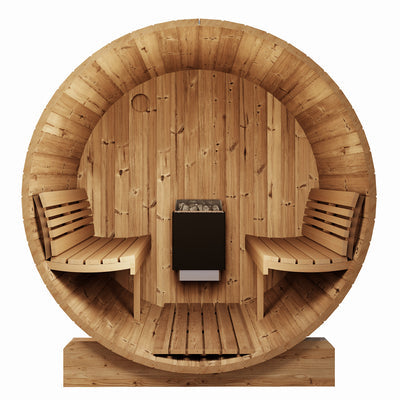 SaunaLife ERGO Series E7W | 4 Person Outdoor Barrel Sauna with Window