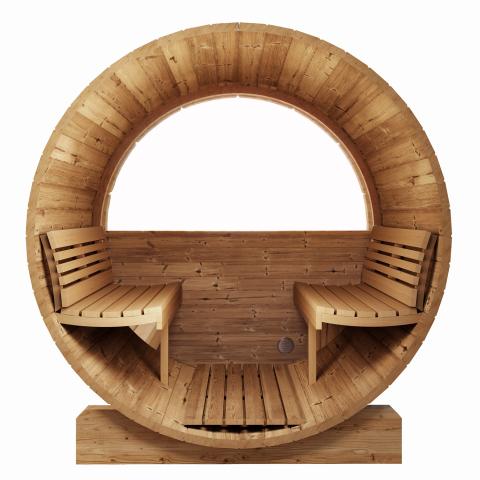 SaunaLife ERGO Series E6W | 3 Person Outdoor Barrel Sauna with Window