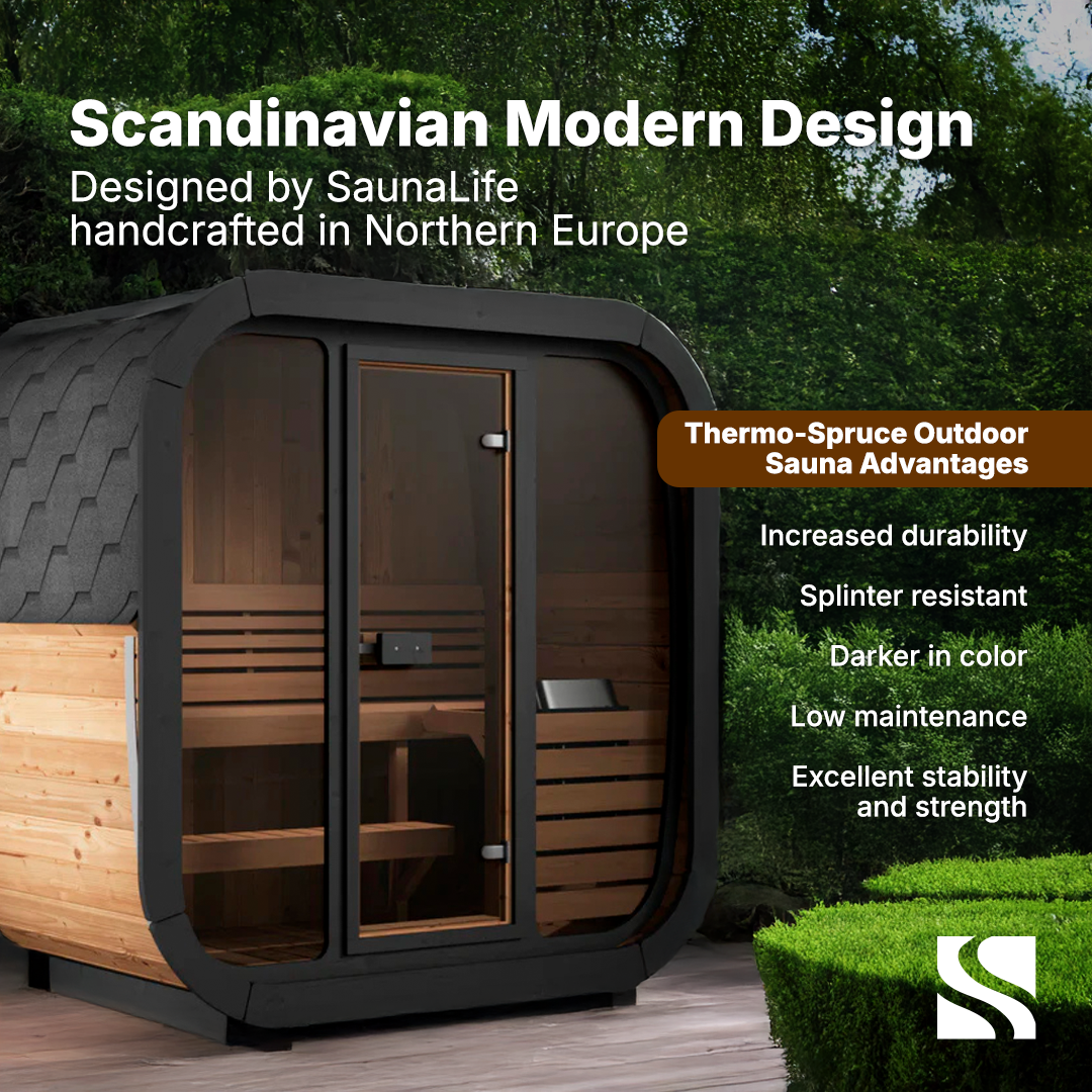 SaunaLife CUBE Series CL4G | 1-2 Person Outdoor Traditional Sauna
