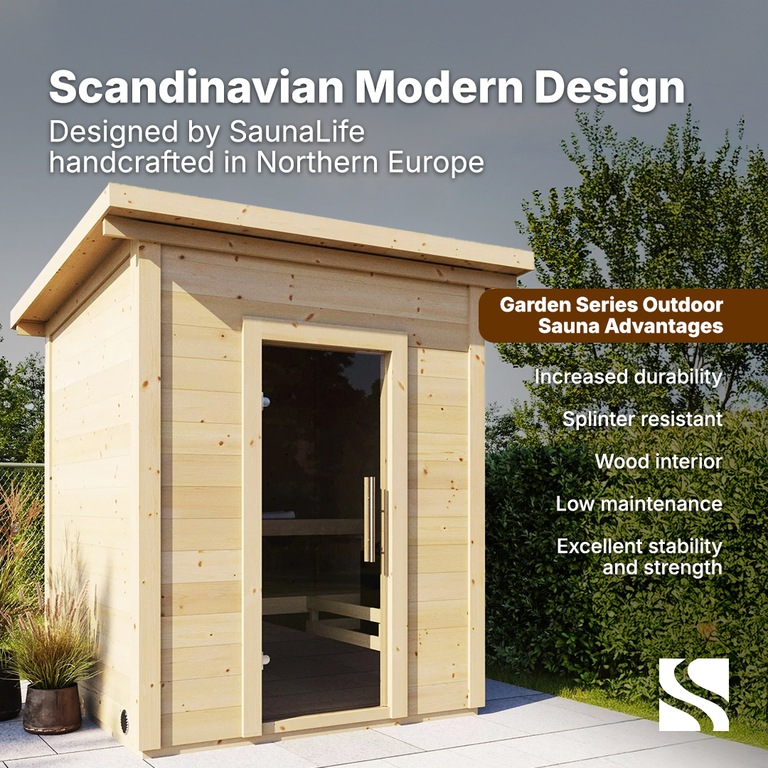 SaunaLife Garden Series G2 | 4 Person Outdoor Traditional Sauna
