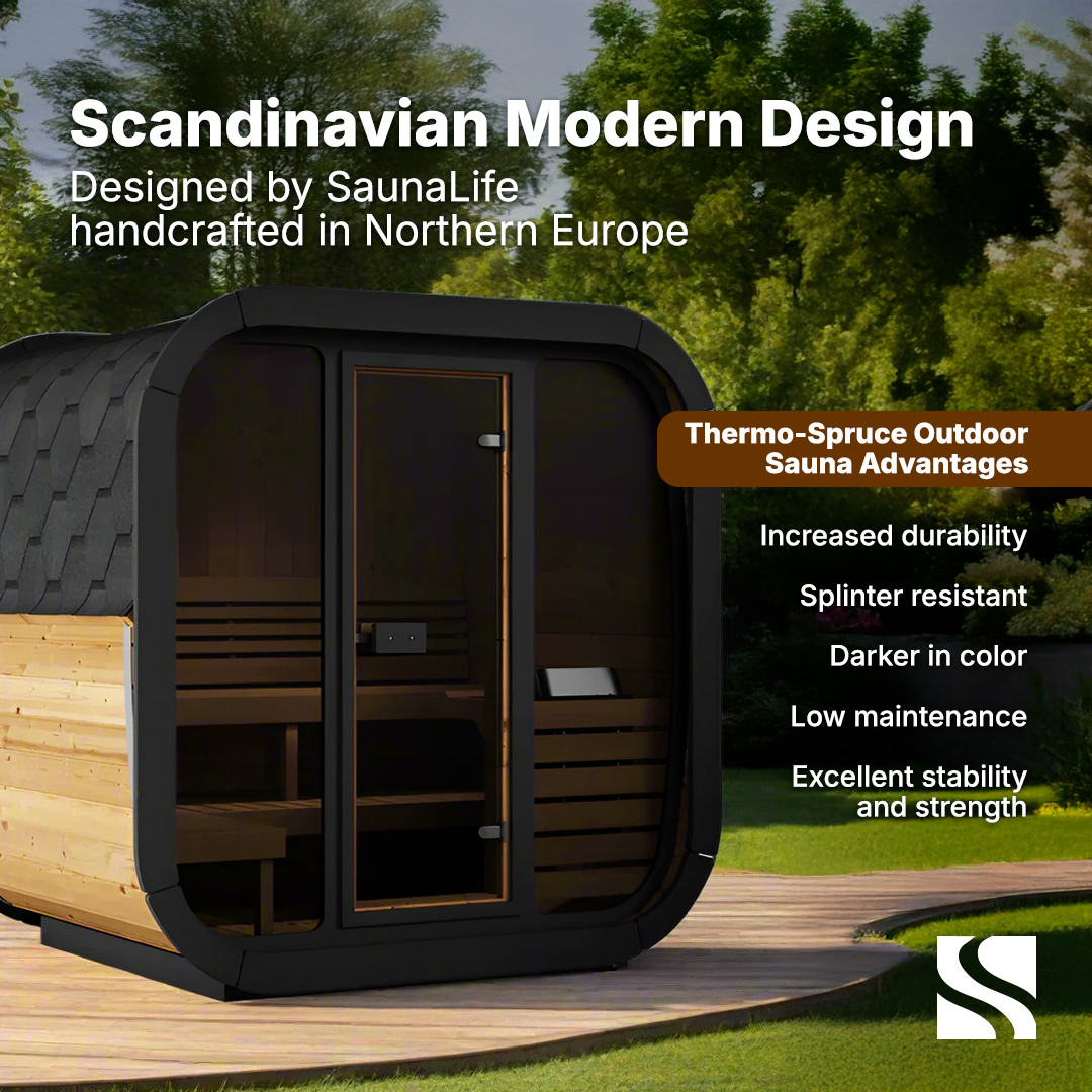 SaunaLife CUBE Series CL5G | 3-4 Person Outdoor Traditional Sauna