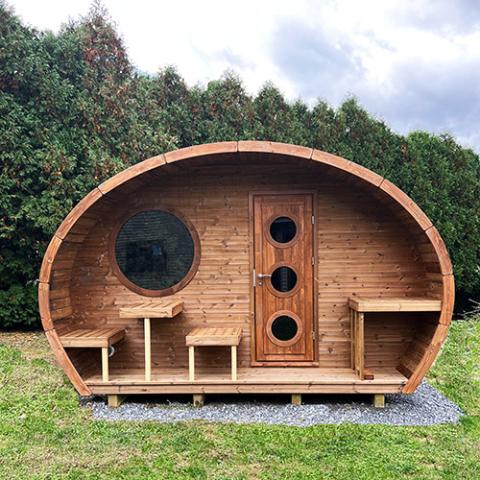 SaunaLife Garden Series G11 | 8 Person Outdoor Sauna with 2 Rooms