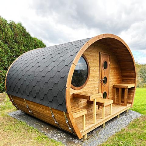 SaunaLife Garden Series G11 | 8 Person Outdoor Sauna with 2 Rooms