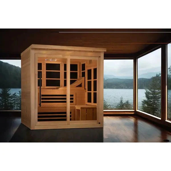 Golden Designs Monaco Limited Edition 6-person PureTech™ Near Zero EMF FAR Infrared Sauna GDI-6996-02