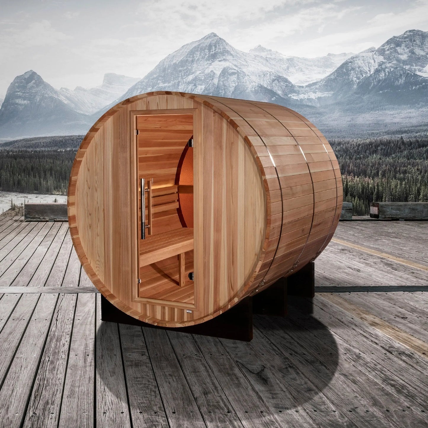 Golden Designs Zurich 4 Person Barrel Traditional Sauna GDI-B024-01