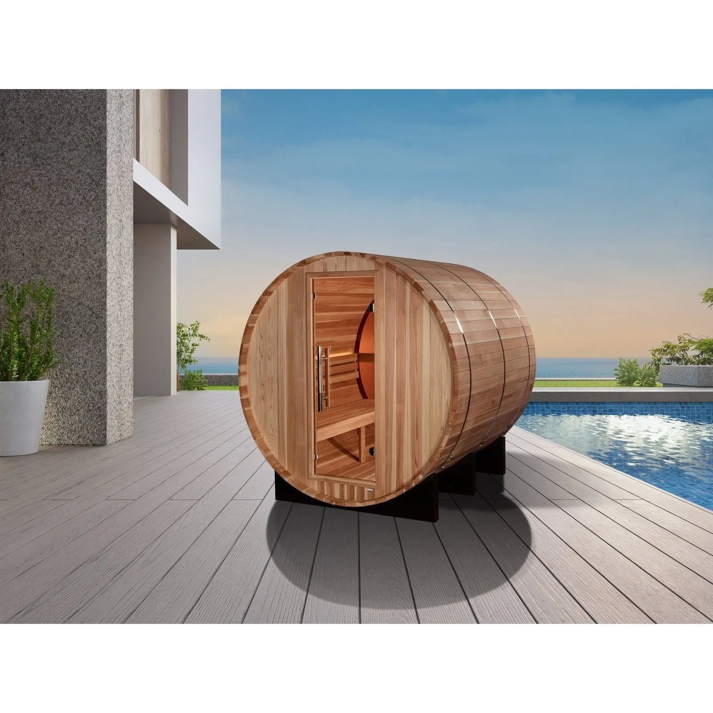 Golden Designs Zurich 4 Person Barrel Traditional Sauna GDI-B024-01
