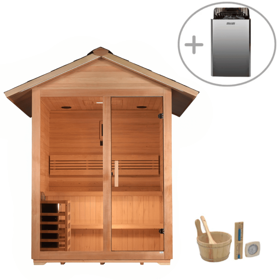 Golden Designs Arlberg 3 Person Traditional Outdoor Sauna GDI-8103-01