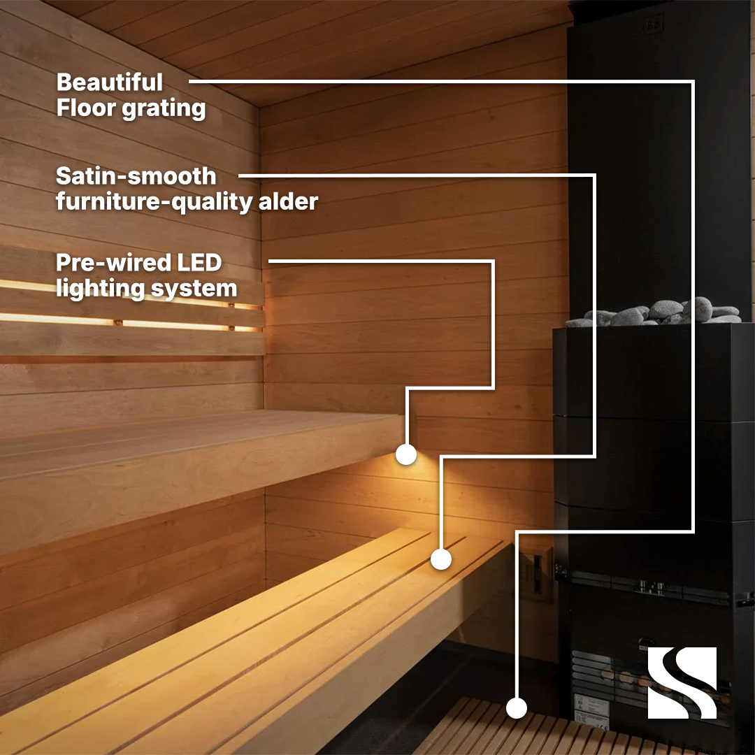 SaunaLife Garden Series G6 | 5 Person Pre-Assembled Outdoor Sauna