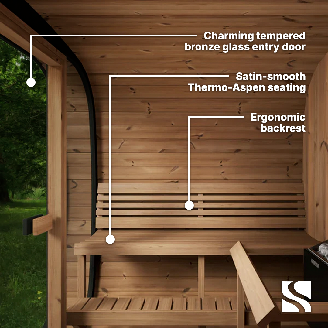 SaunaLife CUBE Series CL7G | 6 Person Outdoor Traditional Sauna