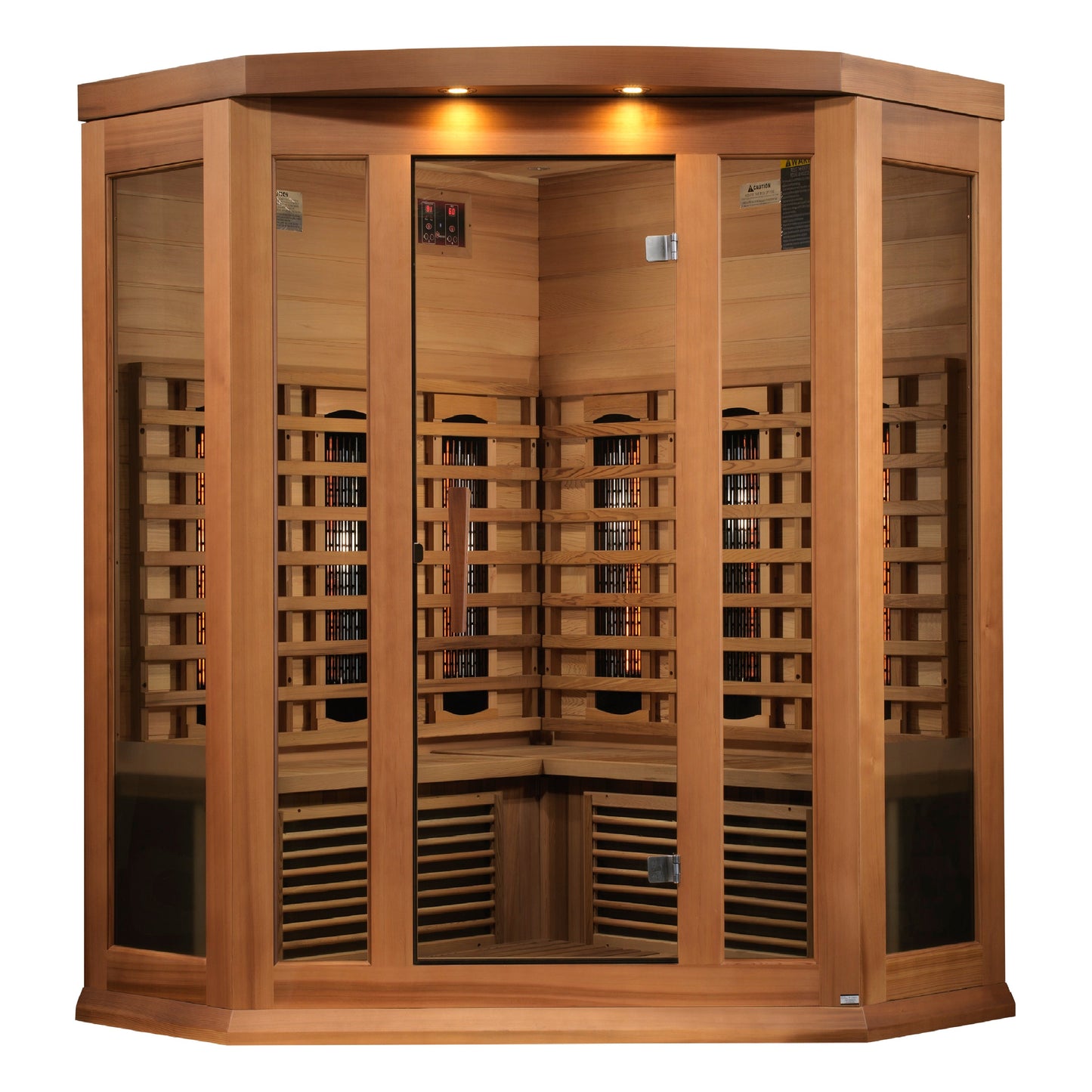 Maxxus 3-Person Corner Full Spectrum Near Zero EMF Infrared Sauna | MX-M356-01-FS-CED