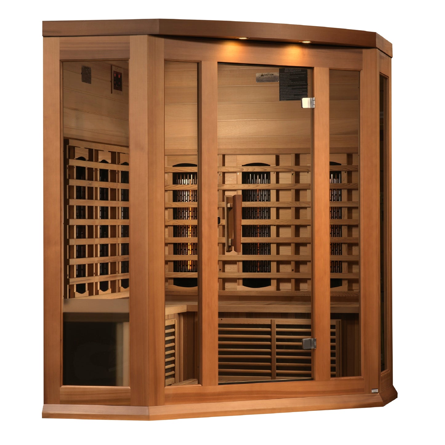 Maxxus 3-Person Corner Full Spectrum Near Zero EMF Infrared Sauna | MX-M356-01-FS-CED