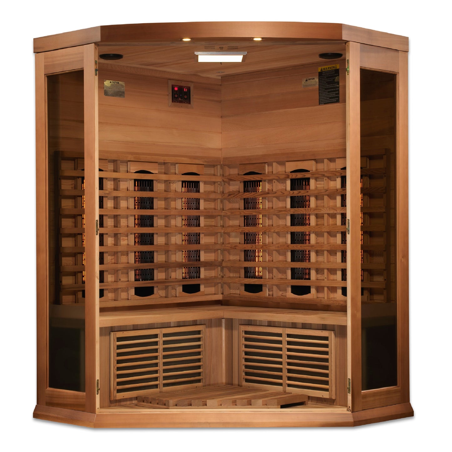 Maxxus 3-Person Corner Full Spectrum Near Zero EMF Infrared Sauna | MX-M356-01-FS-CED