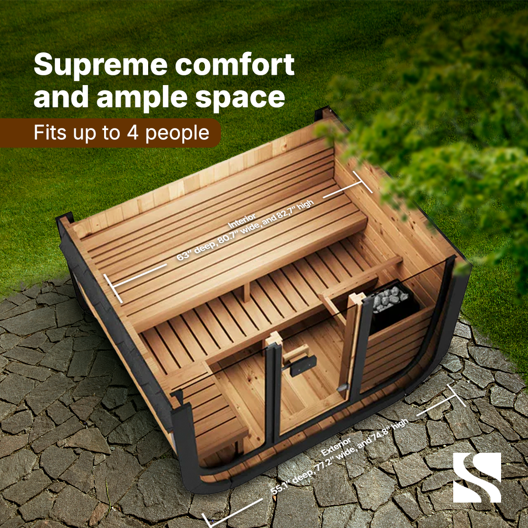 SaunaLife CUBE Series CL5G | 3-4 Person Outdoor Traditional Sauna
