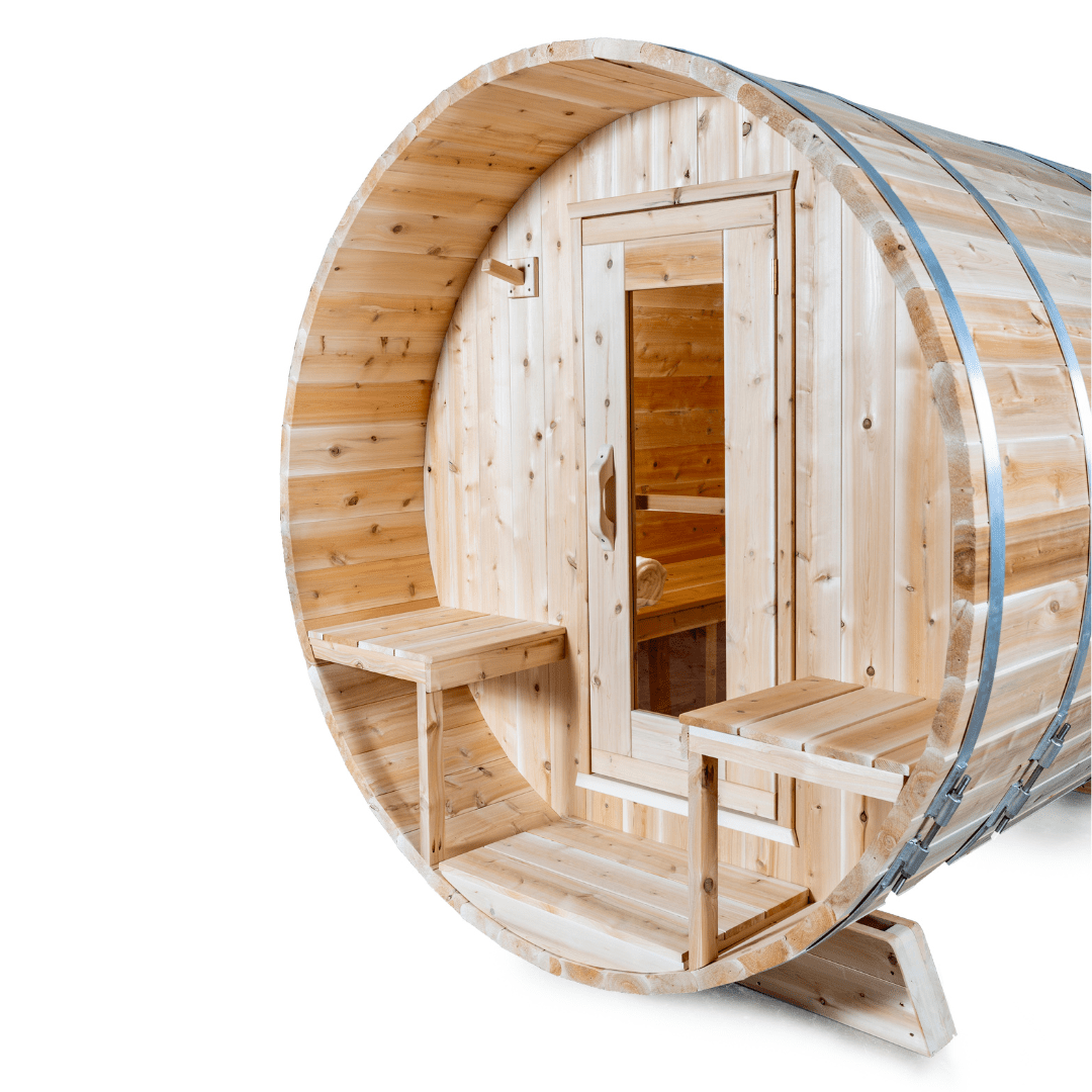 Dundalk LeisureCraft Serenity 4-Person Barrel Sauna | Canadian Timber Collection (CTC2245W)