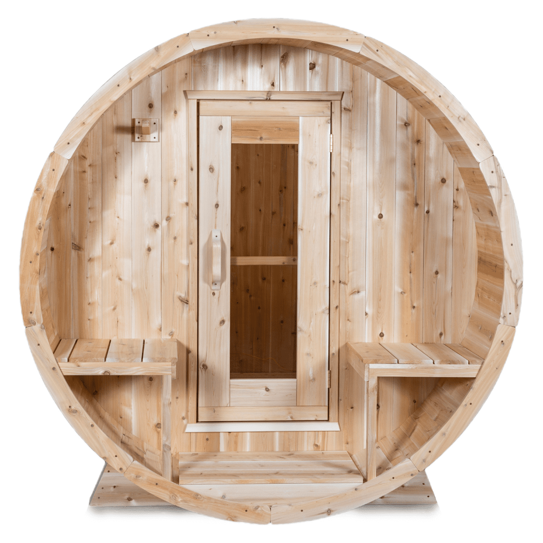 Dundalk LeisureCraft Serenity 4-Person Barrel Sauna | Canadian Timber Collection (CTC2245W)