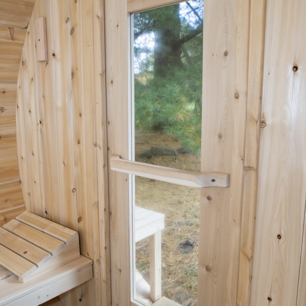 Dundalk LeisureCraft Serenity 4-Person Barrel Sauna | Canadian Timber Collection (CTC2245W)