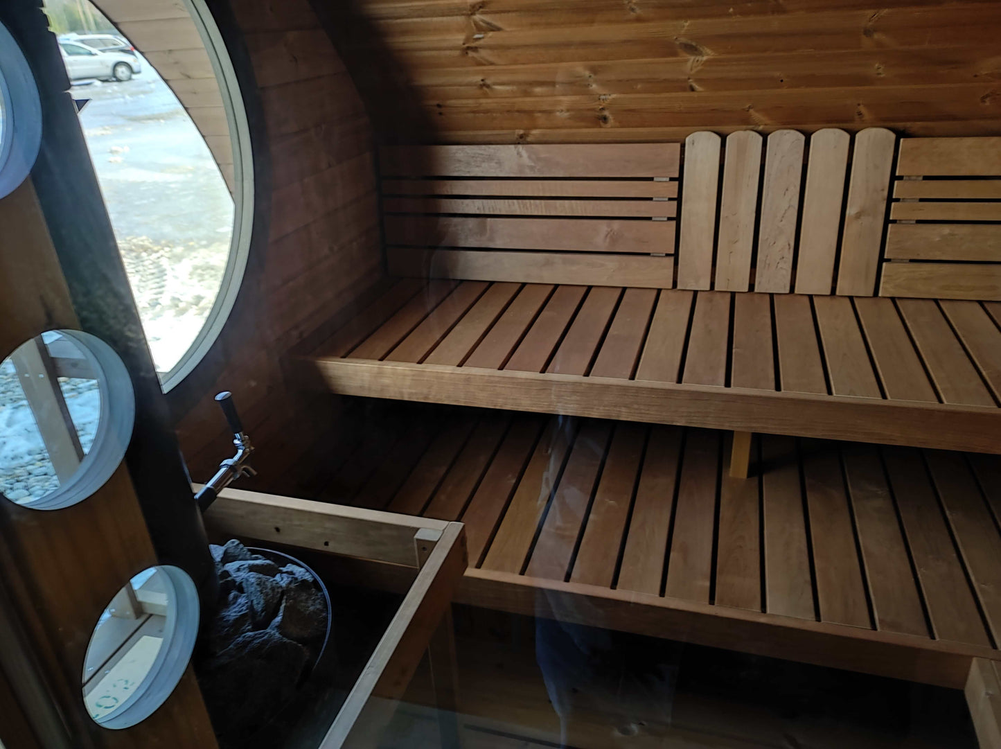 SaunaLife Garden Series G11 | 8 Person Outdoor Sauna with 2 Rooms
