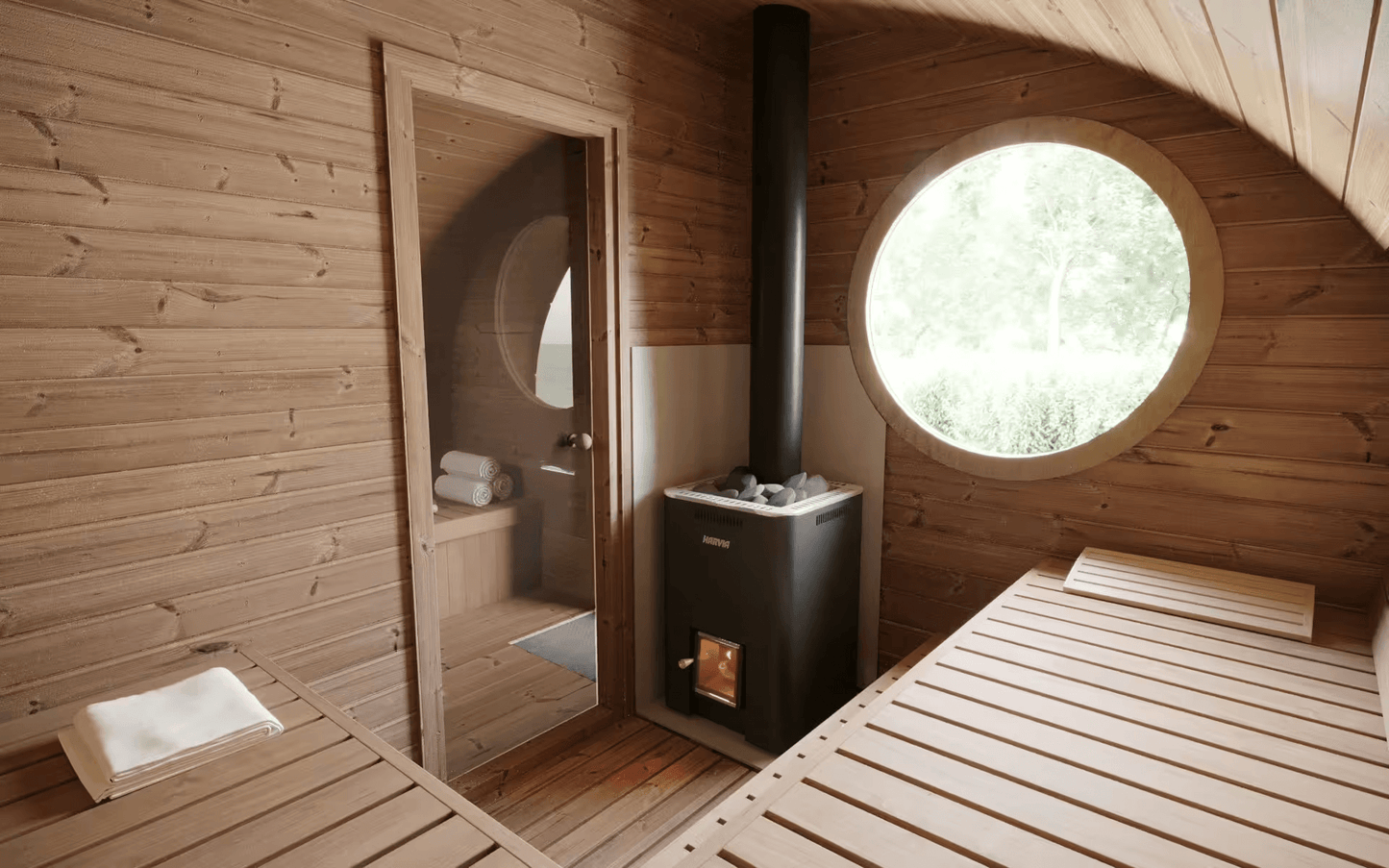 SaunaLife Garden Series G11 | 8 Person Outdoor Sauna with 2 Rooms