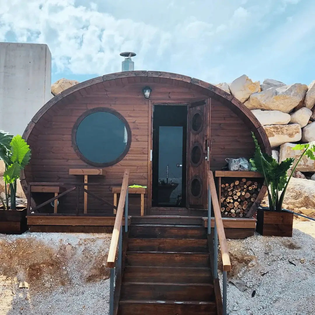 SaunaLife Garden Series G11 | 8 Person Outdoor Sauna with 2 Rooms